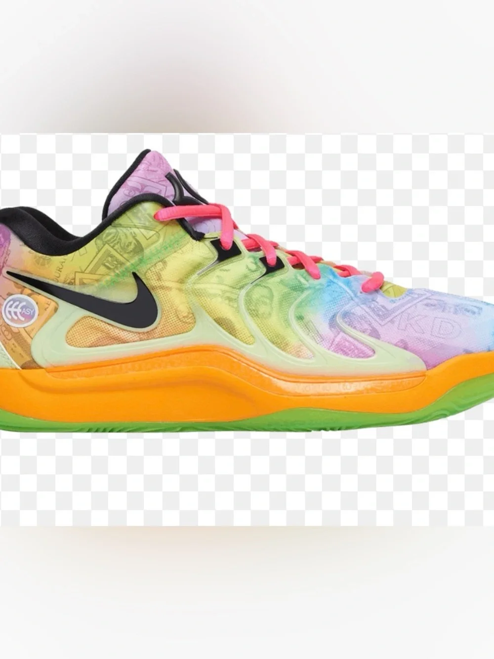 Nike KD 17 Easy Money Colorway - Basketball Sneakers - Pink, Green, Orange, Blue